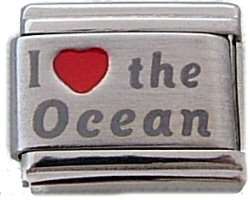 Italian Charms - Fits Nomination - Laser - I LOVE THE OCEAN